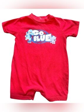 VTG y2k Blue's Clues Red Boys Romper One-Piece 18M Short Sleeve nostalgic red